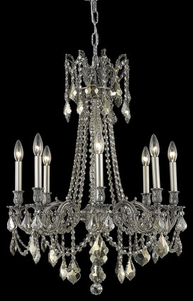 Elegant Lighting - 9208D24PW-GT/RC - Eight Light Chandelier - Rosalia - Pewter