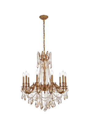 Elegant Lighting - 9210D28FG-GT/RC - Ten Light Chandelier - Rosalia - French Gold Elegant Lighting - 9210D28FG-GT/RC - Ten Light Chandelier - Rosalia - French Gold
