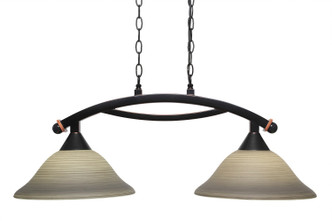 Toltec Lighting - 872-BC-604 - Two Light Island Pendant - Bow - Black Copper