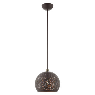 Livex Lighting - 49181-07 - One Light Pendant - Charlton - Bronze w/ Antique Brasss