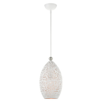 Livex Lighting - 49182-03 - One Light Pendant - Charlton - White w/ Brushed Nickels