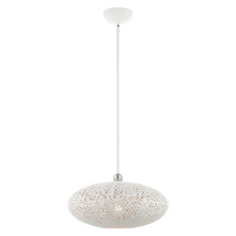 Livex Lighting - 49184-03 - One Light Pendant - Charlton - White w/ Brushed Nickels