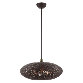 Livex Lighting - 49185-07 - Three Light Pendant - Charlton - Bronze w/ Antique Brasss
