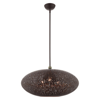 Livex Lighting - 49186-07 - Three Light Pendant - Charlton - Bronze w/ Antique Brasss