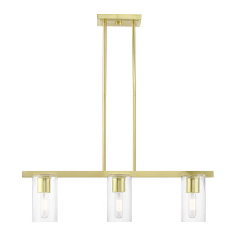 Livex Lighting - 49273-12 - Three Light Linear Chandelier - Clarion - Satin Brass