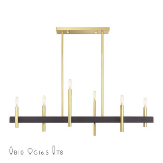 Denmark Six Light Linear Chandelier (49336-12)