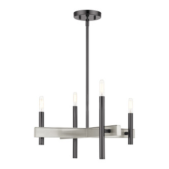 Livex Lighting - 49344-46 - Four Light Chandelier - Denmark - Black Chrome w/ Brushed Nickels