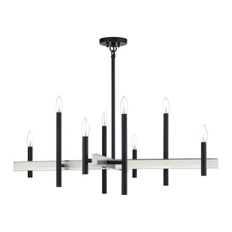 Livex Lighting - 49347-04 - Eight Light Chandelier - Denmark - Black with Brushed Nickel