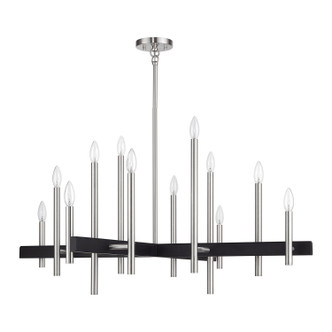 Livex Lighting - 49349-91 - 12 Light Chandelier - Denmark - Brushed Nickel with Black
