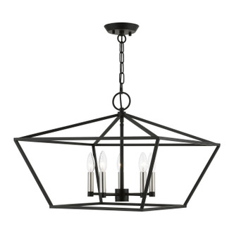 Livex Lighting - 49435-04 - Five Light Chandelier - Devone - Black w/Brushed Nickel