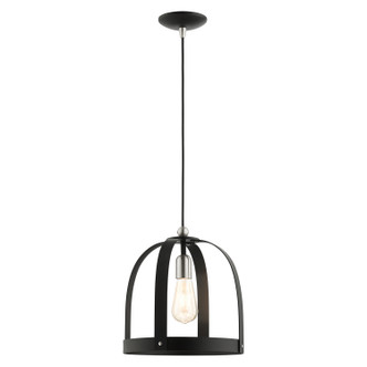Livex Lighting - 49643-14 - One Light Pendant - Stoneridge - Textured Black w/ Brushed Nickels