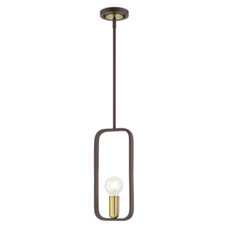 Livex Lighting - 49741-07 - One Light Pendant - Bergamo - Bronze w/ Antique Brasss