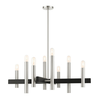 Livex Lighting - 49998-91 - Eight Light Chandelier - Helsinki - Brushed Nickel w/ Blacks