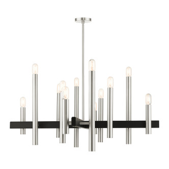 Livex Lighting - 49999-91 - 12 Light Chandelier - Helsinki - Brushed Nickel w/ Blacks