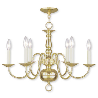 Livex Lighting - 5006-02 - Six Light Chandelier - Williamsburgh - Polished Brass