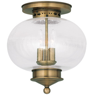 Livex Lighting - 5037-01 - Three Light Ceiling Mount - Harbor - Antique Brass