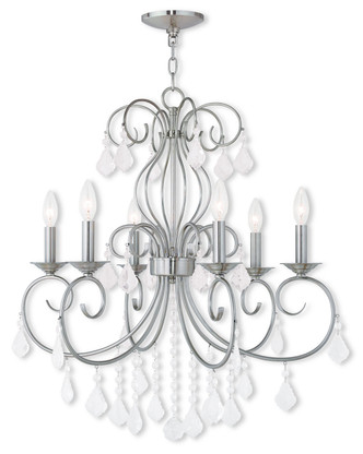 Livex Lighting - 50766-91 - Six Light Chandelier - Donatella - Brushed Nickel