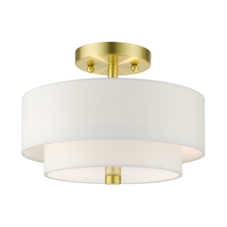 Livex Lighting - 51043-12 - Two Light Semi Flush Mount - Meridian - Satin Brass