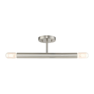 Livex Lighting - 51139-91 - Two Light Semi-Flush Mount - Copenhagen - Brushed Nickel