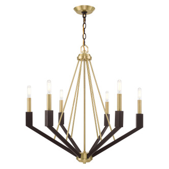 Livex Lighting - 51166-12 - Six Light Chandelier - Beckett - Satin Brass & Bronze