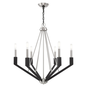 Livex Lighting - 51166-91 - Six Light Chandelier - Beckett - Brushed Nickel & Black