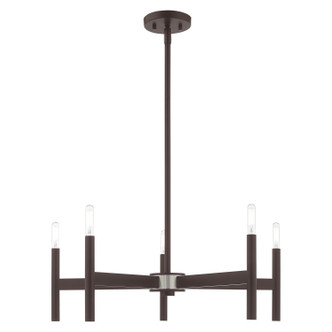 Livex Lighting - 51175-07 - Five Light Chandelier - Copenhagen - Bronze w/ Brushed Nickels