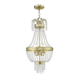 Livex Lighting - 51854-28 - Four Light Pendant - Valentina - Hand Applied Winter Gold Livex Lighting - 51854-28 - Four Light Pendant - Valentina - Hand Applied Winter Gold