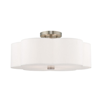Livex Lighting - 52154-91 - Three Light Ceiling Mount - Chelsea - Brushed Nickel