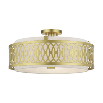 Livex Lighting - 53433-33 - Four Light Semi-Flush Mount - Vistaview - Soft Gold