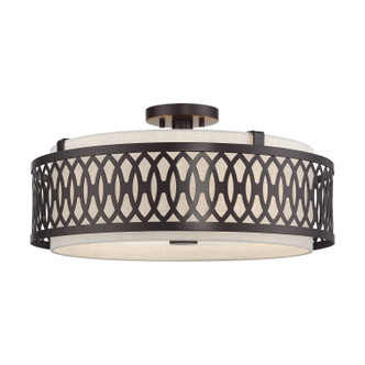 Livex Lighting - 53433-92 - Four Light Semi-Flush Mount - Vistaview - English Bronze