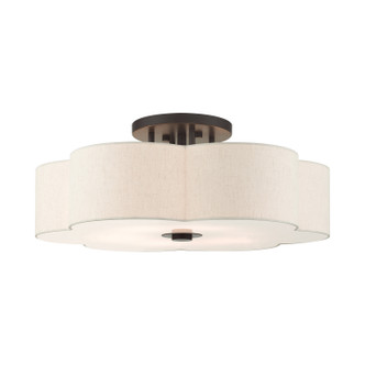Livex Lighting - 58069-92 - Six Light Semi Flush Mount - Solstice - English Bronze