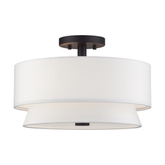 Livex Lighting - 60026-07 - Three Light Semi-Flush Mount - Fontana - Bronze