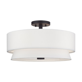 Livex Lighting - 60027-07 - Four Light Semi-Flush Mount - Fontana - Bronze