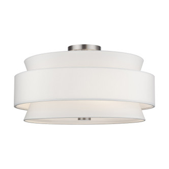 Livex Lighting - 60028-91 - Five Light Semi-Flush Mount - Fontana - Brushed Nickel