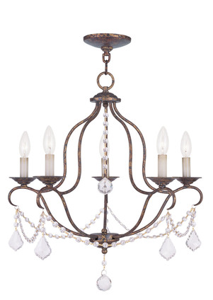 Livex Lighting - 6435-71 - Five Light Chandelier - Chesterfield - Hand Applied Venetian Golden Bronze