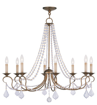 Livex Lighting - 6518-48 - Eight Light Chandelier - Pennington - Hand Applied Antique Gold Leaf