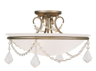 Livex Lighting - 6524-73 - Three Light Ceiling Mount - Chesterfield/Pennington - Hand Painted Antique Silver Leaf