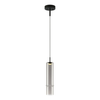 Matteo Lighting - C30601MBSM - One Light Pendant - Bambu - Matte Black + Smoked Glass
