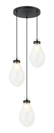 Matteo Lighting - C31903MB - Three Light Pendant - SERANNA - Matte Black