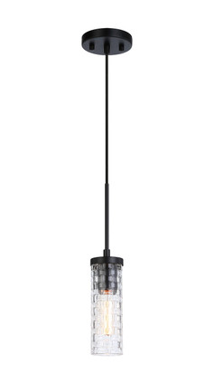Matteo Lighting - C32101BK - One Light Pendant - WEAVER - Black