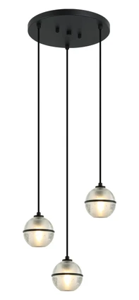 Matteo Lighting - C33103MB - Three Light Pendant - Misty - Matte Black