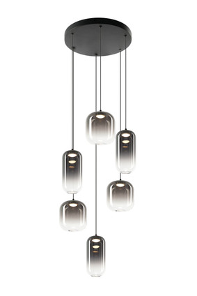 Matteo Lighting - C37406MBSM - Six Light Chandelier - Refrax - Matte Black