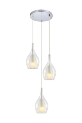 Matteo Lighting - C37503CHCL - Three Light Pendant - Jericho - Chrome