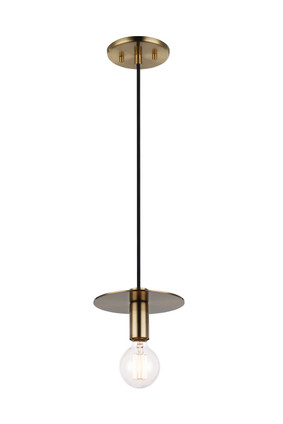 Matteo Lighting - C54911AG - One Light Pendant - Kasa - Aged Gold Brass