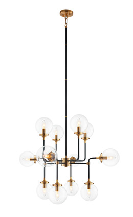 Matteo Lighting - C58212AGCL - 12 Light Chandelier - Particles - Aged Gold Brass