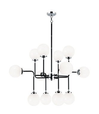 Matteo Lighting - C58212CHOP - 12 Light Chandelier - Particles - Black & Chrome