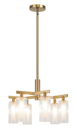 Matteo Lighting - C60806AG - Six Light Chandelier - KRISTOF - Aged Gold Brass