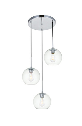 Elegant Lighting - LD2208C - Three Light Pendant - BAXTER - Chrome Elegant Lighting - LD2208C - Three Light Pendant - BAXTER - Chrome