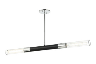 Matteo Lighting - C61202MBCH - Two Light Pendant - TUBO - Matte Black + Chrome