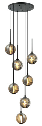 Matteo Lighting - C61607MBSM - Seven Light Pendant - Jemyca - Matte Black